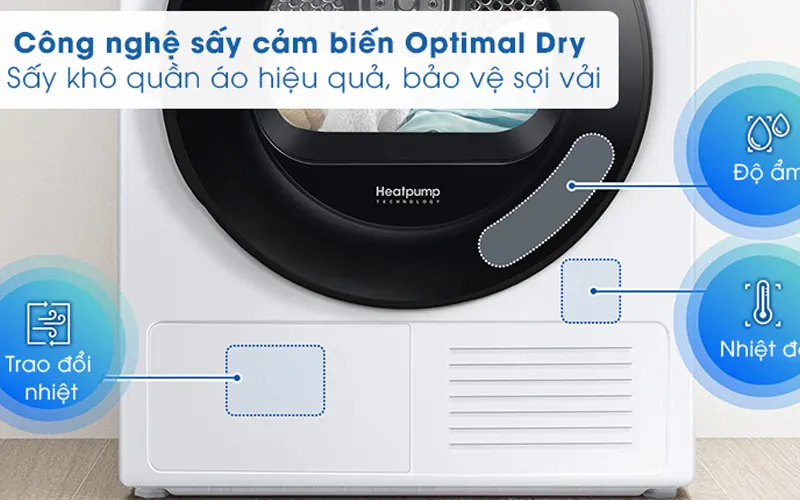 Máy sấy SAMSUNG  Inverter 9kg DV90TA240AE/SV