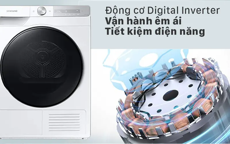 Máy sấy SAMSUNG 9kg DV90T7240BH/SV